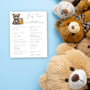 Papier Bear Baby Trivia   Jeu Baby shower