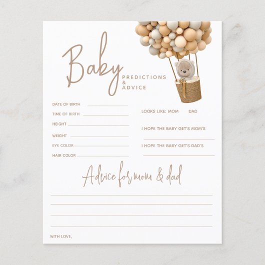 Papier Bear Balloons Moderne Genre Neutra Douche Jeu (Devant)