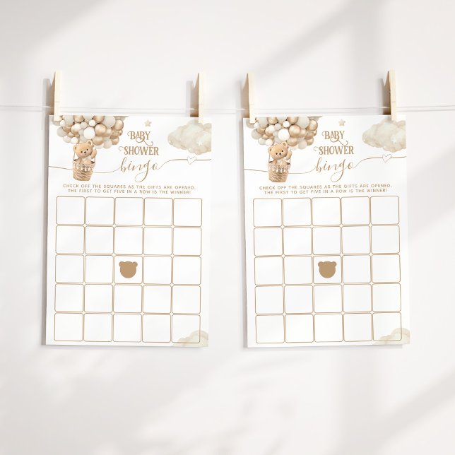 Papier Bear Ballots Bearly Wait Baby shower Bingo Jeu (Créateur téléchargé)