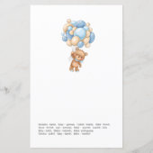 Papier Bear Blue Balloons Baby Around World Jeu (Dos)