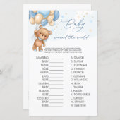 Papier Bear Blue Balloons Baby Around World Jeu (Devant / Derrière)