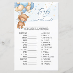 Papier Bear Blue Balloons Baby Around World Jeu