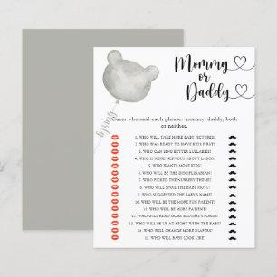 Papier Bear maman ou papa jeu de baby shower