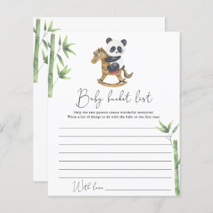 Papier Bear Panda Liste des seaux pour bébés