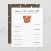 Papier Bear Thème Fille Baby shower Devinez Le Prix Juste (Devant / Derrière)