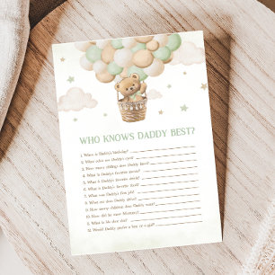 Papier Bearly Wait Baby shower Qui connaît Daddy Best Gam