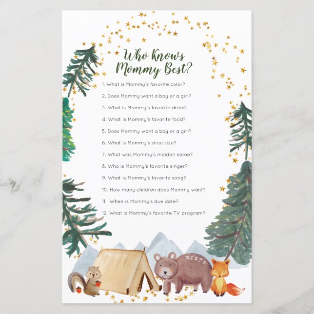 Papier Bearly Wait Baby shower Qui Connaît Maman Meilleur (Devant)