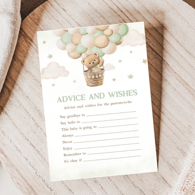 Papier Bearly Wait Bear Baby shower Conseils et souhaits  (Bearly Wait Bear Baby Shower Game)