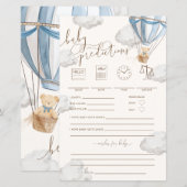 Papier Bearly Wait Blue Baby Predictions Game (Devant / Derrière)