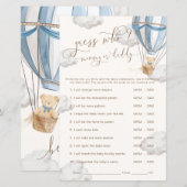 Papier Bearly Wait Blue Guess Who Baby Shower Game (Devant / Derrière)