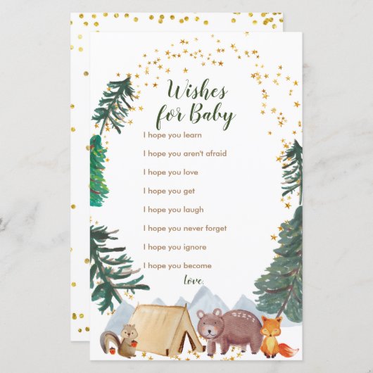 Papier Bearly Wait Happy Camper Wives for Baby Card (Devant / Derrière)