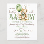 Papier Bearly wait teddy invitation budget baby shower ve (Devant)