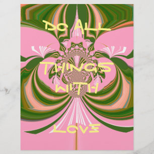 Papier Beau bébé rose vert et blanc Kaleidoscope