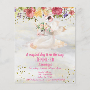 Papier Beau budget de la licorne or de l'enfant Pegasus