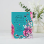 Papier Beau BUDGET Rose Turquoise Floral Agate Mariage (Debout devant)