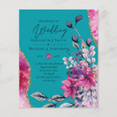 Papier Beau BUDGET Rose Turquoise Floral Agate Mariage (Devant)