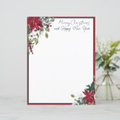 Papier Beau cadre poinsettia Noël (Debout devant)