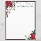 Papier Beau cadre poinsettia Noël (Devant)
