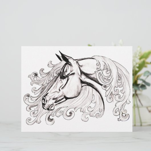 Papier beau cheval (Debout devant)