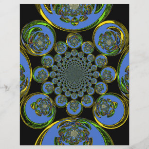 Papier Beau cool royal bleu noir kaléidoscope art