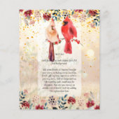 Papier Beau Faire-part de mariage CARDINAL ROUGE Oiseaux (Dos)