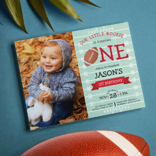 Papier Beau Football & Ruban Budget Photo 1er anniversair