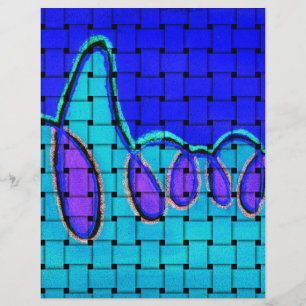 Papier Beau Français Bleu Africain Tissé Art Abstrait