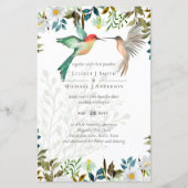 Papier Beau HUMMINGBIRDS Couple Mariage (Devant)