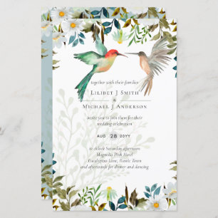 Papier Beau HUMMINGBIRDS Couple Mariage