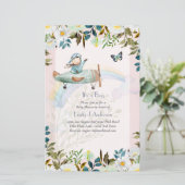 Papier Beau Invitation Baby shower de pilotes d'avion (Debout devant)