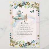 Papier Beau Invitation Baby shower de pilotes d'avion (Devant)