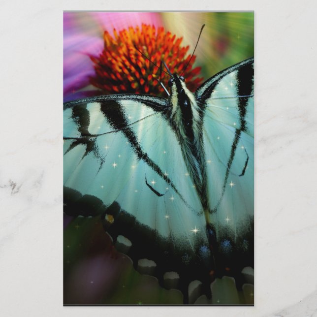 Papier Beau papillon Turquoise Swallowtail (Devant)
