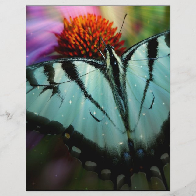 Papier Beau papillon Turquoise Swallowtail (Devant)