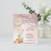 Papier Beau Rose Gold Mermaid Baby shower Invitation (Debout devant)