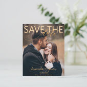 Papier Beau Script Photo Mariage Enregistrer La Date (Debout devant)