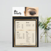 Papier Beauty Salon Black & Golden Frame Tarifs (Debout devant)