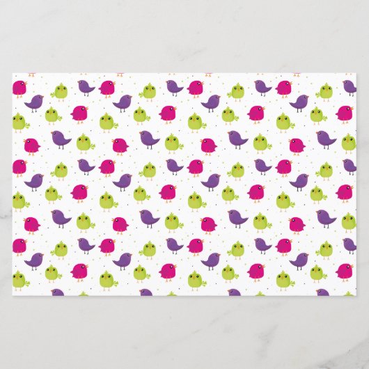 Papier Beaux oiseaux colorés (Devant)
