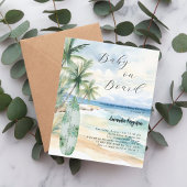 Papier Bébé à bord de planche de surf Baby shower invitat