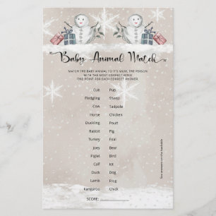 Papier Bébé Animal Match Baby shower Snowman