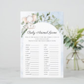 Papier Bébé Animaux Garçon Blue Elephant Baby shower Jeu (Debout devant)