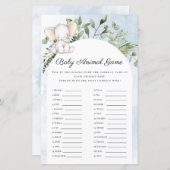 Papier Bébé Animaux Garçon Blue Elephant Baby shower Jeu (Devant / Derrière)