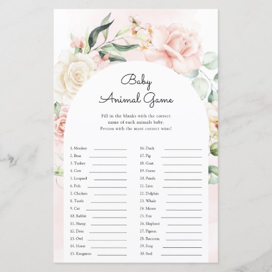 Papier Bébé Animaux Garçon Blue Elephant Baby shower Jeu (Devant)