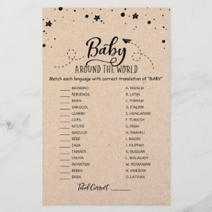 Papier Bébé autour du monde avec le Baby shower de répons