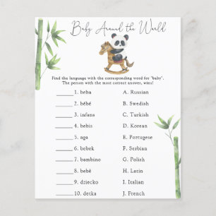Papier Bébé autour du monde - Jeu de Baby Shower