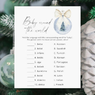 Papier Bébé autour du monde - Jeu de Baby Shower d'hiver