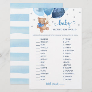 Papier Bébé autour du monde jeu de course Teddy Bear