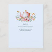 Papier Bébé Bleu Brassage Tea Party Douche Floral Brunch (Dos)