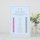 Papier Bébé bleu simple Traits Jeu Garçon Baby shower mig (Debout devant)