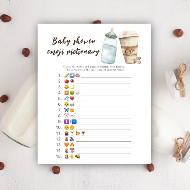 Papier Bébé brasse baby shower Emoji jeu d'image (Créateur téléchargé)