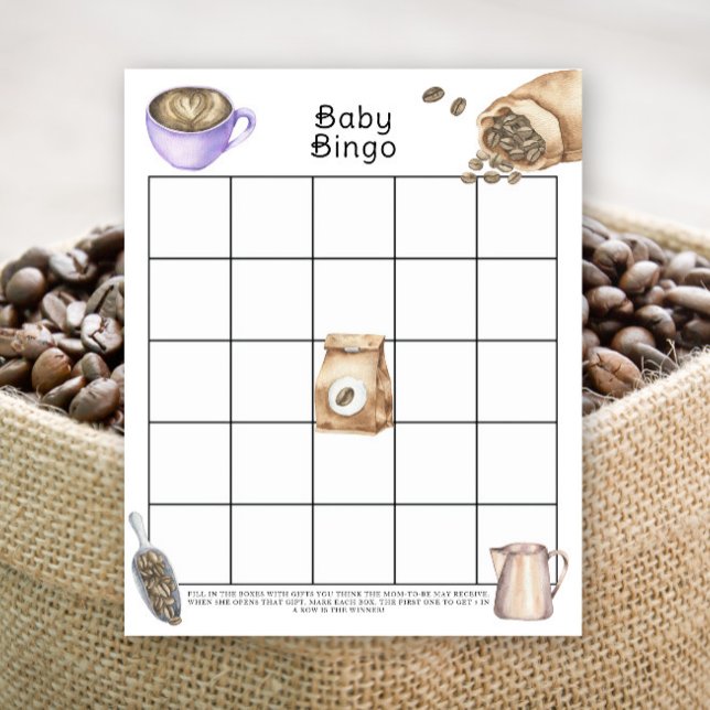 Papier Bébé brasse café Baby shower jeu de bingo (Créateur téléchargé)